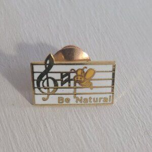 Be Natural B Aeolian Minor Music Scale Vintage Lapel Pin Tie Tack